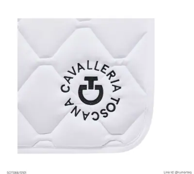 CT 菱格圓標馬術汗墊-純白色：圖片 3