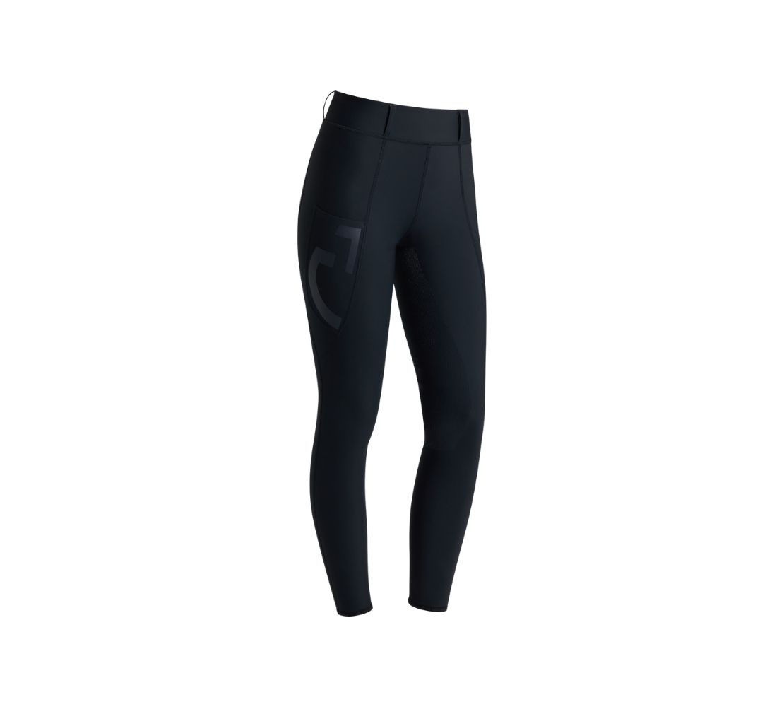 CT 女款全皮瑜珈馬褲-PAD230-深藍黑